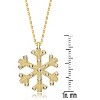 Guili Rose Gold-Plated Sterling Silver Snowflake Pendant Necklace with CZ in Gold or Rose Gold—Perfect for Your Winter Jewelry Collection. - 2 of 3