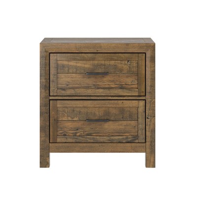 NicBex Nightstand with 2 Drawers,Bedside Table with Wood Frame and Metal Handles,Modern Side Table for Bedroom,Living Room,White/Black/Brown
