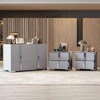 ORRD Grey Mirrored Nightstand with 2 Drawers & Metal Handles, Elegant Bedside Table for Bedroom or Living Room, Modern Glam Accent Cabinet - 2 of 4