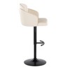 26" Faux Leather Contemporary Adjustable Barstool with Swivel and Rounded T Footrest for Kitchen or Bar Seating - 3 of 4