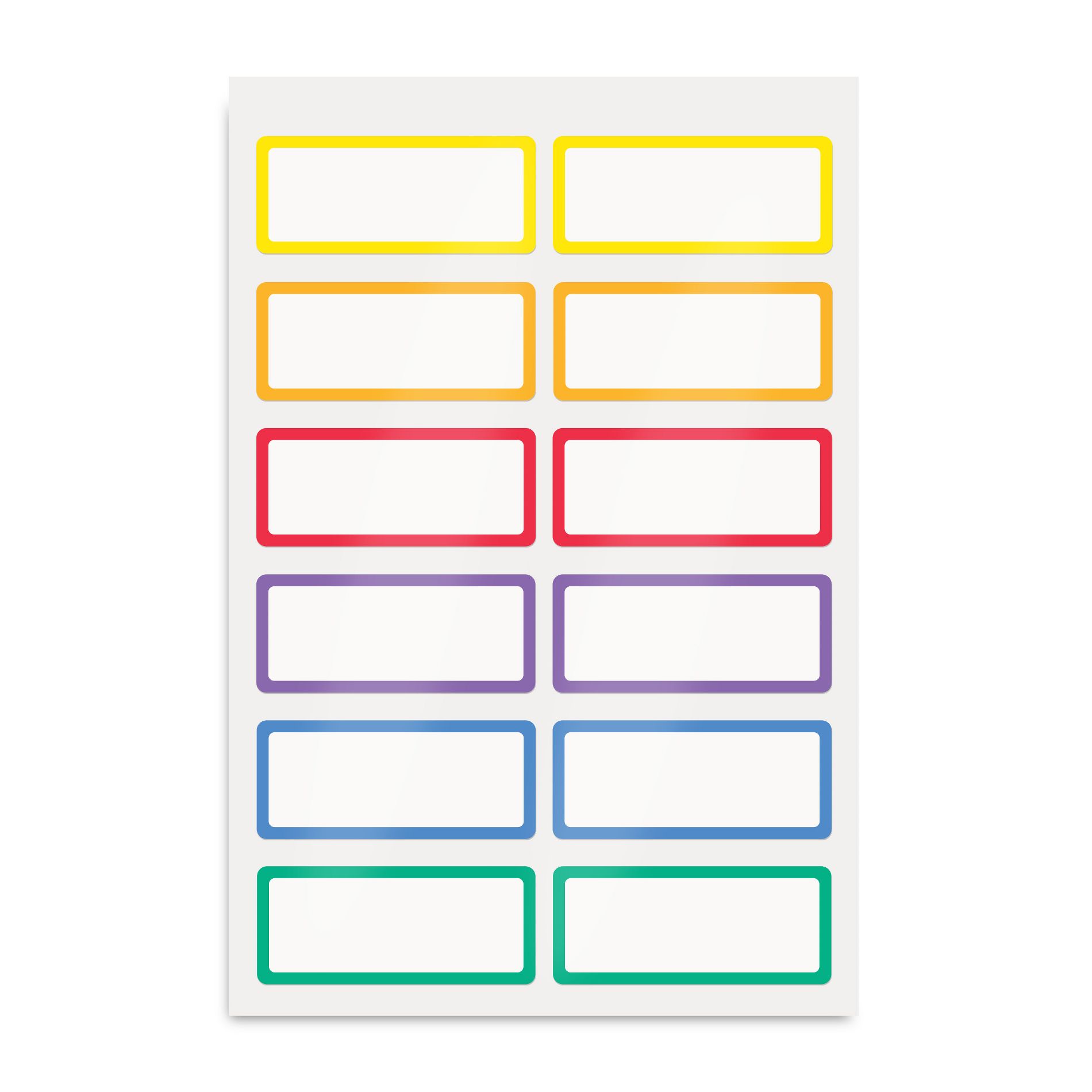 Avery No-Iron Fabric Name Labels, Rainbow Borders Preprinted Designs, Handwrite-Only, 24 Preprinted Labels (40706)