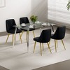 NicBex Set of 4 Dining Chair Upholstered Velvet Dining Room Furniture Side Chair with Metal Legs - 2 of 4