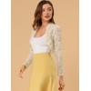 INSPIRE CHIC Women's Elegant Sheer Floral Lace Crop Bolero Shrug - 4 of 4