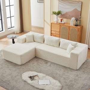 106.3" Modular L-Shaped Sectional Sofa with Chaise, Modern Cloud Couch Deep Seat for Living Room, Bedroom & Office, No Assembly - 1 of 4