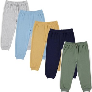 Cudlie 5-Pack Baby/Toddler Boys Jogger Pants - Lightweight Tapered Sweatpants - Lounge Jogger for Boys - 1 of 1