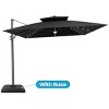 Crestlive Products 11FT Patio Double Top Cantilever Umbrella with Light and Base Set Outdoor 360° Rotation 6 Heights Adjustable Offset Umbrella - 2 of 4