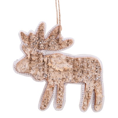 Gallerie II Birch Glitter Caribou Ornament