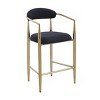 Set of 2 Modern Boucle Upholstered Height Bar Stools,Metal Frame Barstool with Arms and Footrest,Bar Stool for Kitchen Dining Room-Coolbibila - 2 of 4