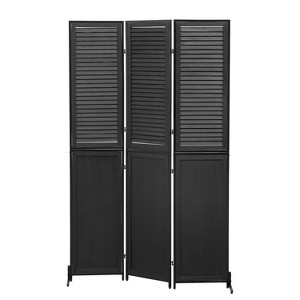 NicBex 3-Panel Room Divider 6FT Folding Wood Privacy Screen with Louvered Design Partition for Home & Office - 1 of 4