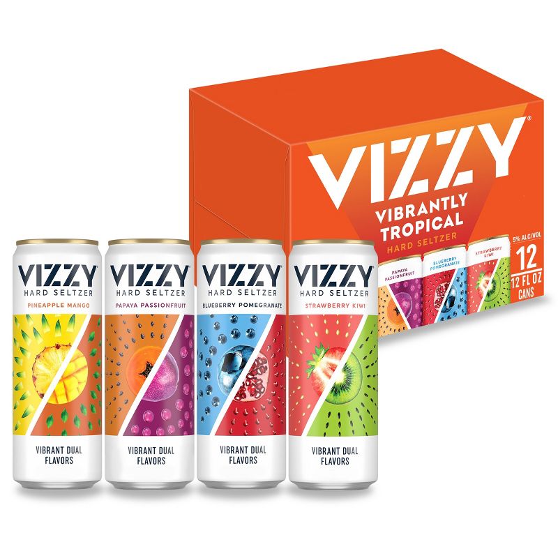 Vizzy Hard Seltzer Vibrantly Tropical Variety Pack - 12pk/12 fl oz Slim Cans, 1 of 10