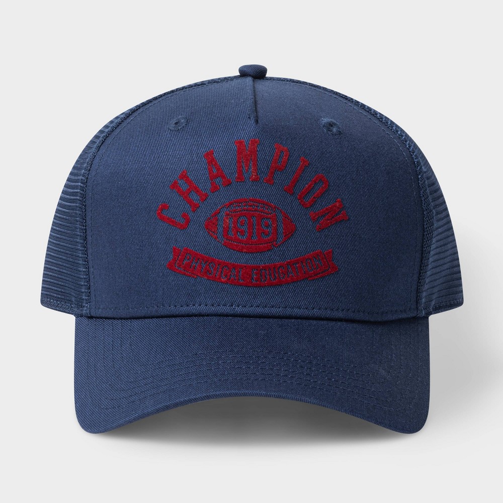 Champion Adult Phys Ed Twill Trucker Hat - Navy