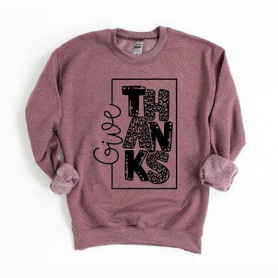 Simply Sage Market Women's Graphic Sweatshirt Give Thanks Square