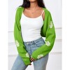 Women's Cropped Cardigan Sweater Floral Shrugs Long Sleeve Open Front Knit Top - 2 of 4