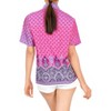 LA LEELA Women's Button Down Blouses Funky Vacation Button Up Casual Summer Party Blouse Short Sleeve Tops Tropical Shirts - 4 of 4