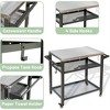 Vynxaria 3-Shelf Outdoor Grill Table, Grill Cart w/ Wheels, Pizza Oven and Food Prep Blackstone Table with Hook, Grill Stand for Griddle Outside BBQ - 4 of 4