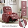 Comfy Corduroy Recliner Chair for Small Space, Updated Adjustable Electric Power Recliner Chairs for Adults with 2 Side Pockets, USB Port, Tool - 3 of 4