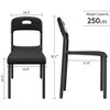 Dining Chairs Set of 4, Stackable Modern Kitchen Chairs, Plastic Dining Room Chair with Metal Legs - 2 of 4