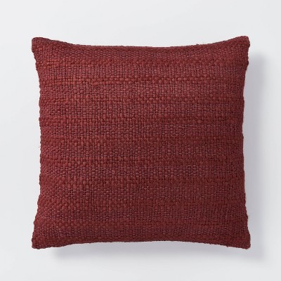 Oversized Woven Acrylic Square Throw Pillow Burgundy - Threshold™ designed with Studio McGee