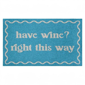 Stupell Industries Work & Wine Welcome Printed Outdoor Imitation Sisal Floor Mat, design by Lil' Rue - 1 of 4