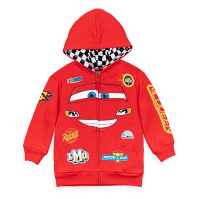 Disney Pixar Cars Lightning McQueen Little Boys Fleece Zip Up Hoodie Red 6