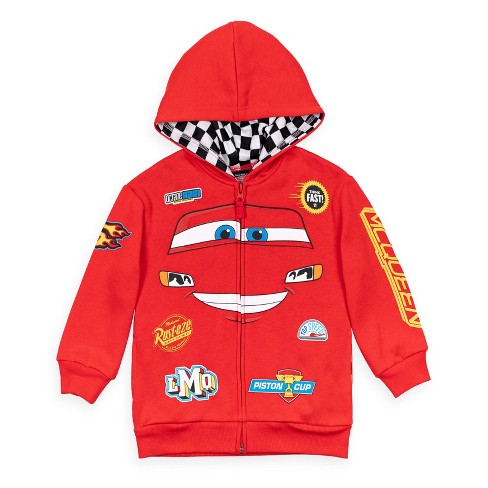 Disney Pixar Cars Lightning Mcqueen Little Boys Fleece Zip Up Hoodie Red 6  : Target