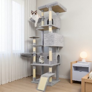 Lyngins 84.6" Multi-Level Cat Tree Tower, Sturdy Cat Tower with 3 Cat Houses, Sisal Cat Scratching Post & Cat Toys, Large Top Platform for 3-4 Cats - 1 of 4