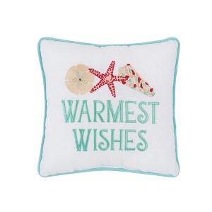 C&F Home 10" x 10" Warmest Wishes Small Christmas Throw Pillow - 1 of 4