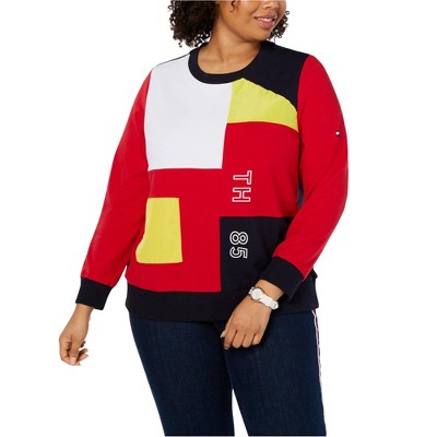 Tommy Hilfiger Womens Colorblock Graphic Sweatshirt