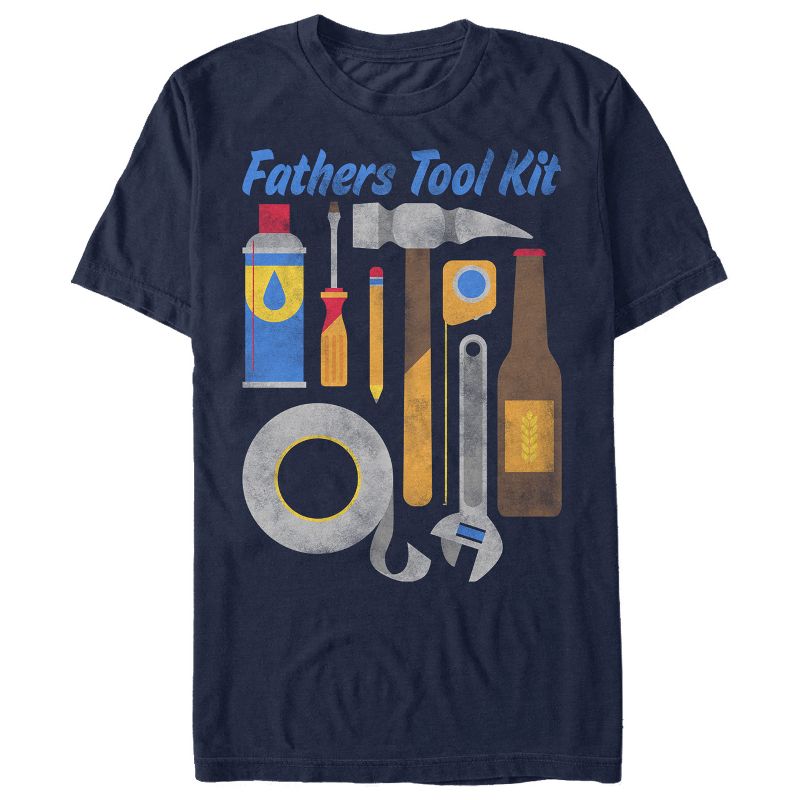 Men's Lost Gods Father's Day Tool Kit Cartoon T-Shirt, 1 of 5