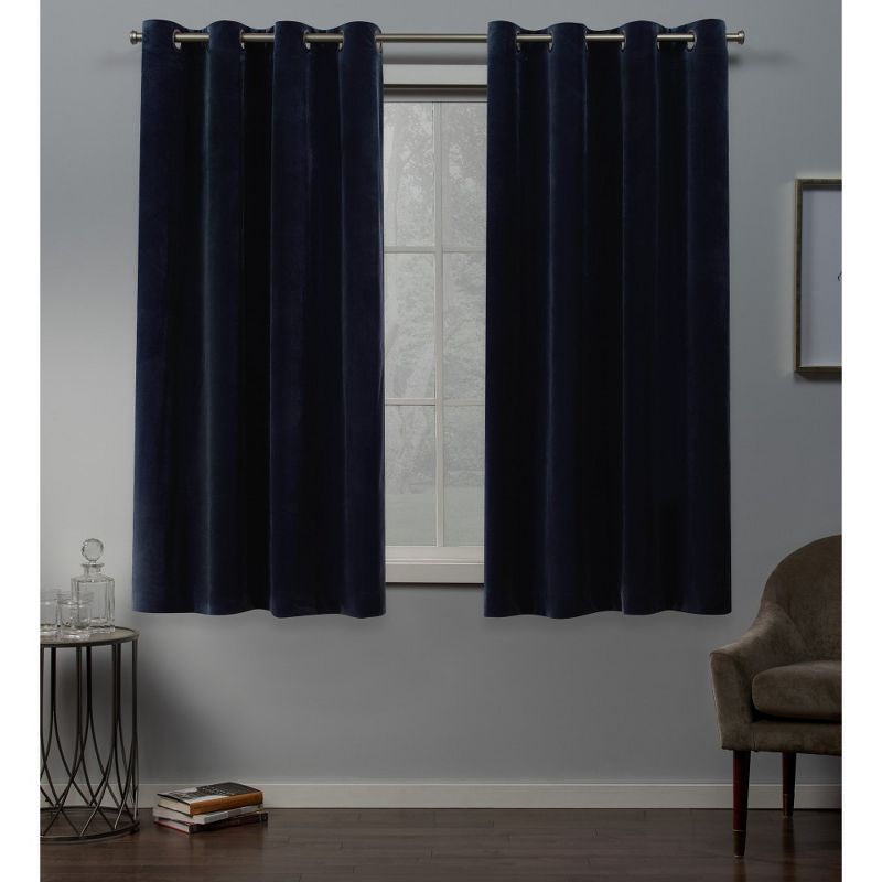 Exclusive Home Velvet Heavyweight Grommet Top Window Curtain Panel Pair, 1 of 9