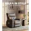 Oversized PU Leather Power Swivel Rocker Recliner Chair with Massage Function - 4 of 4
