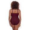 Aqua Green, Women's Surplice Trim Overlay One Piece - 3 of 3