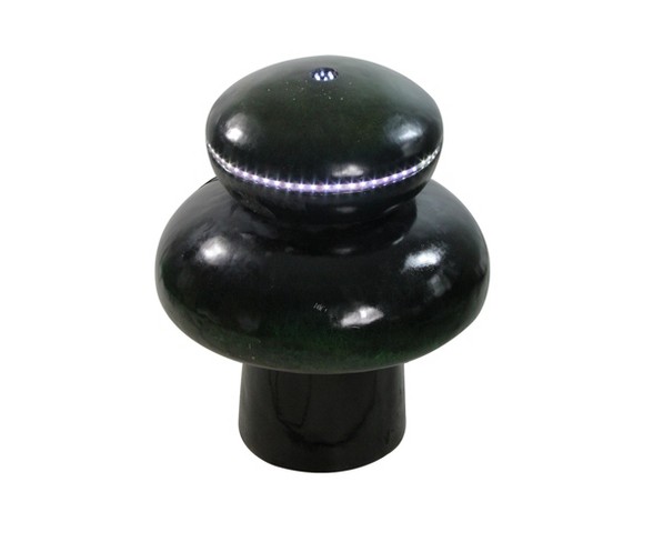 LB International 26" Prelit LED Mushroom Shaped Outdoor Patio Garden Water Fountain - Green
