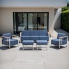 Belord Patio Furniture Set with 10" Extra Thick Cushion, 5PCS Outdoor Conversation Set with Patio Chair, Couch and Ottoman, Metal Patio Set for Porch - 3 of 4