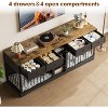 82" Large Dog Crate for 2 Dogs, Dog Kennel Indoor with 4 Drawers and Shelves, Double Dog Crate Furniture TV Stand, Wooden Dog Cage - 4 of 4