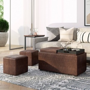 5pc Franklin Storage Ottoman and benches Distressed - WyndenHall - 1 of 4
