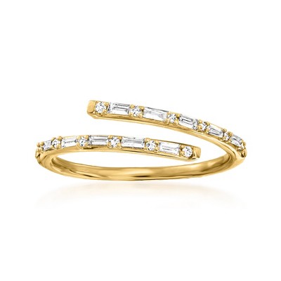 RS Pure by Ross-Simons 0.23 ct. t.w. Diamond Bypass Ring in 14kt Yellow Gold