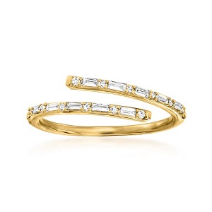 RS Pure by Ross-Simons 0.23 ct. t.w. Diamond Bypass Ring in 14kt Yellow Gold - 1 of 4