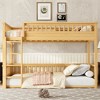 KWPZQEB Bunk Bed, Kids Solid Wood Bed Frame with Ladder and Guardrail, Wooden Slats, Space Saving, No Box Spring - 2 of 4
