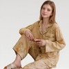 Anna-Kaci Lounge Women's Ruffle Collar Floral Print Woven Pajama Set with Long Sleeve Button Top and Relaxed Pants - 4 of 4