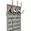 Aghana Digitals Wall-Mounted Vintage 'Thank You' Print Coat Rack - Black MDF, 6 Hooks, Space-Saving - 3 of 4
