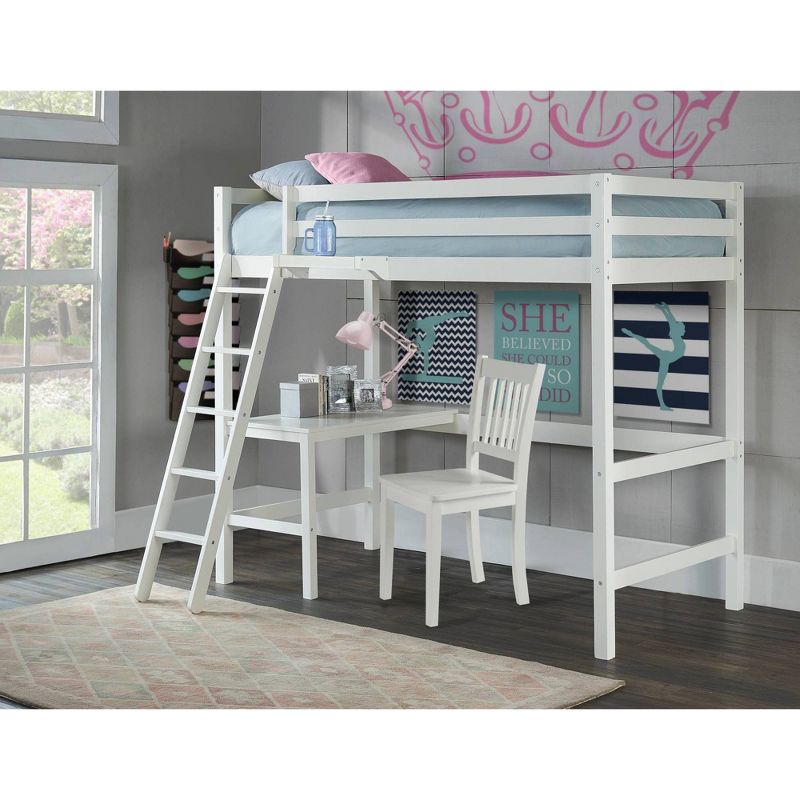 Kids&#39; Twin Caspian Study Loft with Hanging Nightstand White - Hillsdale Furniture, 6 of 7