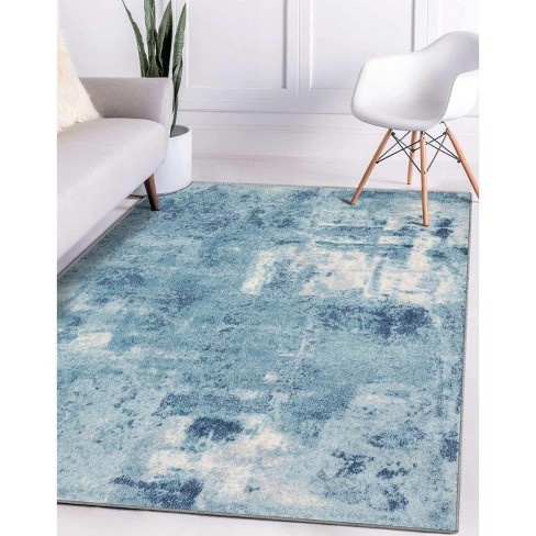 Luxe Weavers Abstract Geometric Turquoise 4x5 Area Rug : Target