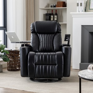 YOOCOZZ 270° Swivel Recliner Chair with 360°Swivel Tray Table, Armrest Storage, Cup Holder and Phone Holder - 1 of 4