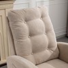 Upholstered High-Back Accent Rocking Chair with Footrest and Storage Pocket, Rubber Wood Rocking Legs for Bedroom or Living Space - 3 of 4