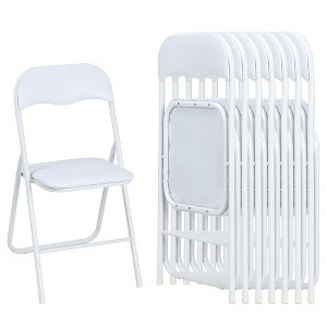 Whizmax Folding Chairs, Outdoor & Indoor Event Portable Metal Folding Chairs with Cushion, Non-Slip Feet Pads Stackable Chairs - 1 of 4