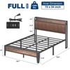 Lusimo Bed Frame Full Upholstered Platform Bed with Storage Headboard and Charging Station - 3 of 4