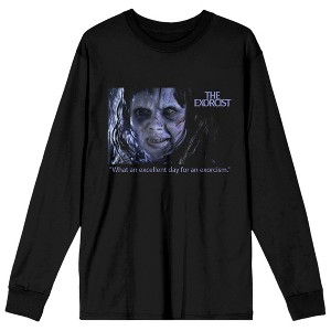 The Exorcist Excellent Day For An Exorcism Crew Neck Long Sleeve Women's Black Tee - 1 of 3