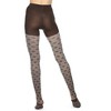 Memoi Diamond Daze Cotton Blend Sweater Tights Brown Heather M-L - 3 of 4