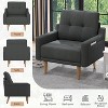 Mid Century Modern Accent Chair Upholstered Armchair Comfy Reading Chair Wood Legs Fabric Single Sofa Living Room - 4 of 4